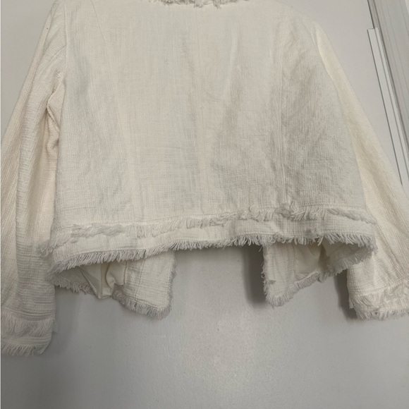 White House Black Market White Fringe Blazer Jacket - Picture 7 of 7